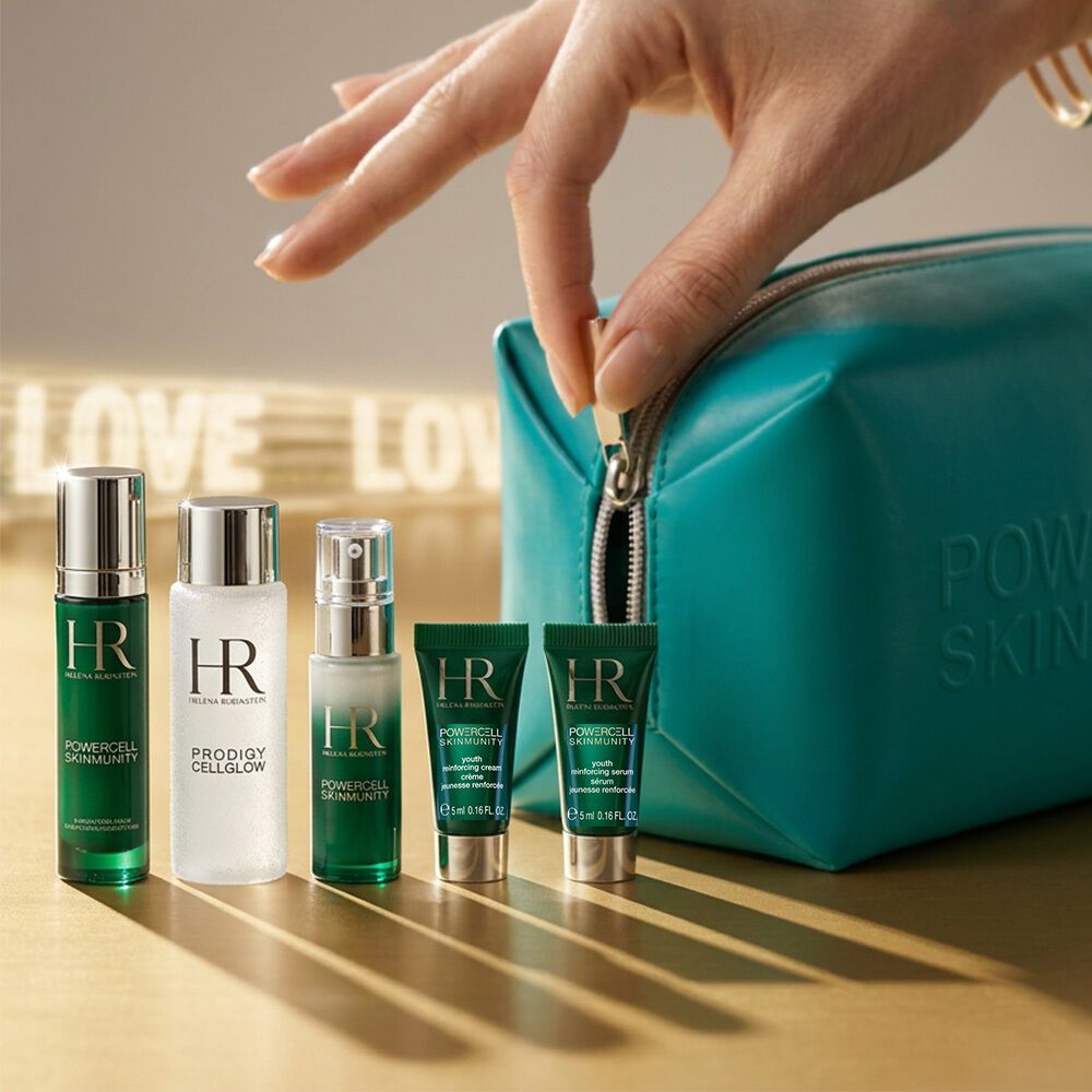 Coffret de soin HR avec trousse turquoise et neons "LOVE".​