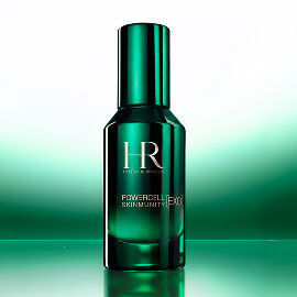 Grune Glasflasche des Helena Rubinstein Powercell [EXO] Serum.
