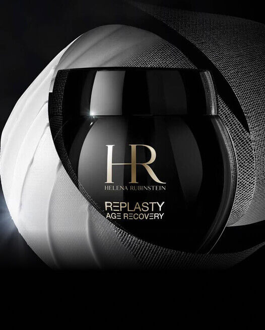 Helena Rubinstein REPLASTY AGE RECOVERY. Schwarzer Tiegel, Textur wie ein Verband. Anti-Aging-Hautpflege.