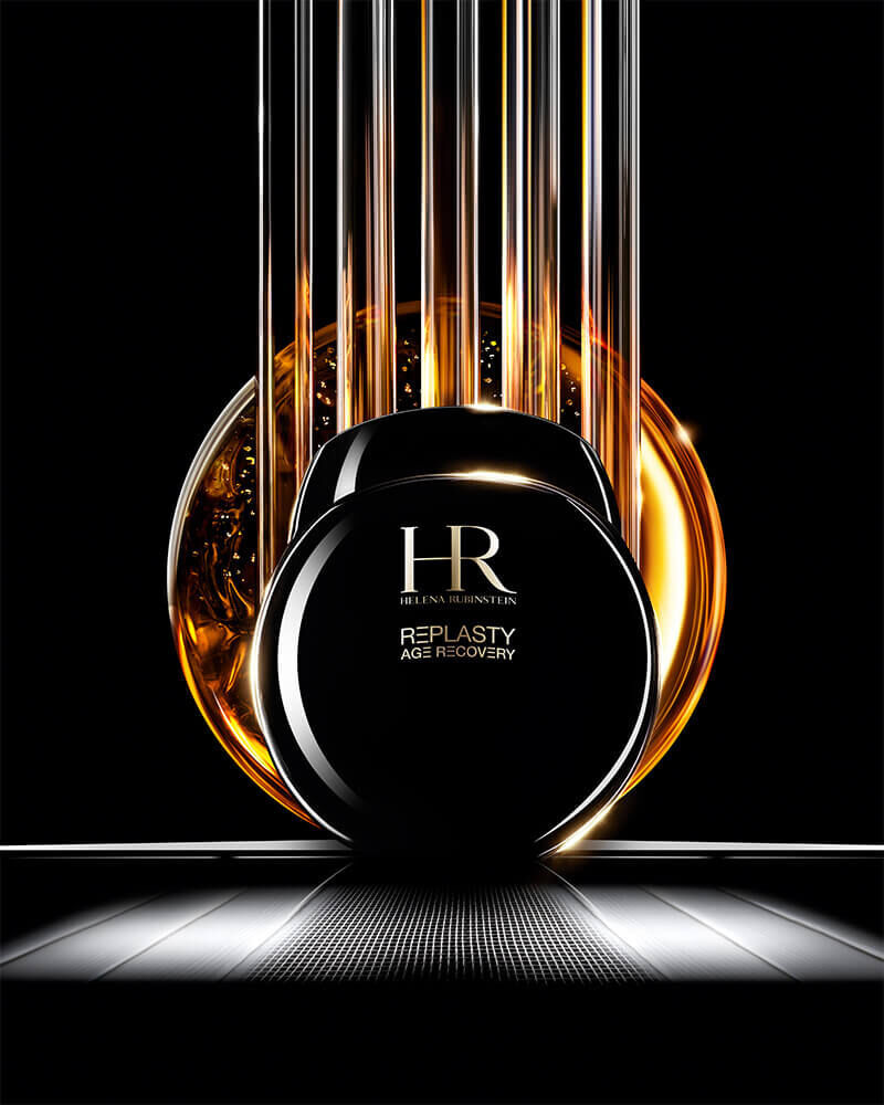 Pot de creme Helena Rubinstein Replasty Age Recovery Night 30PX sur fond noir et dore